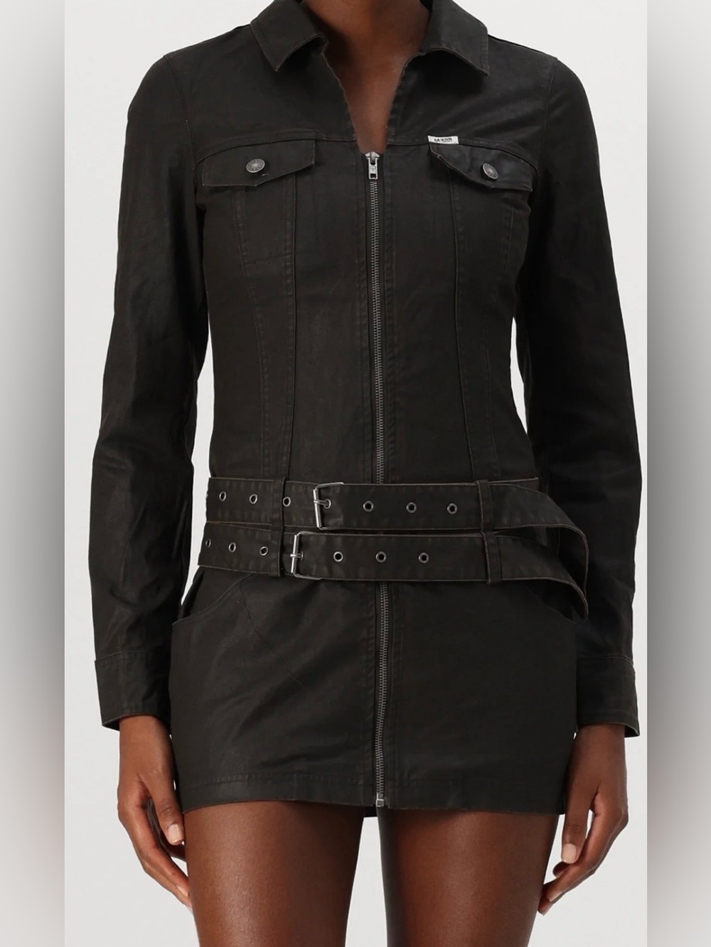 Guess original belted denim mini dress